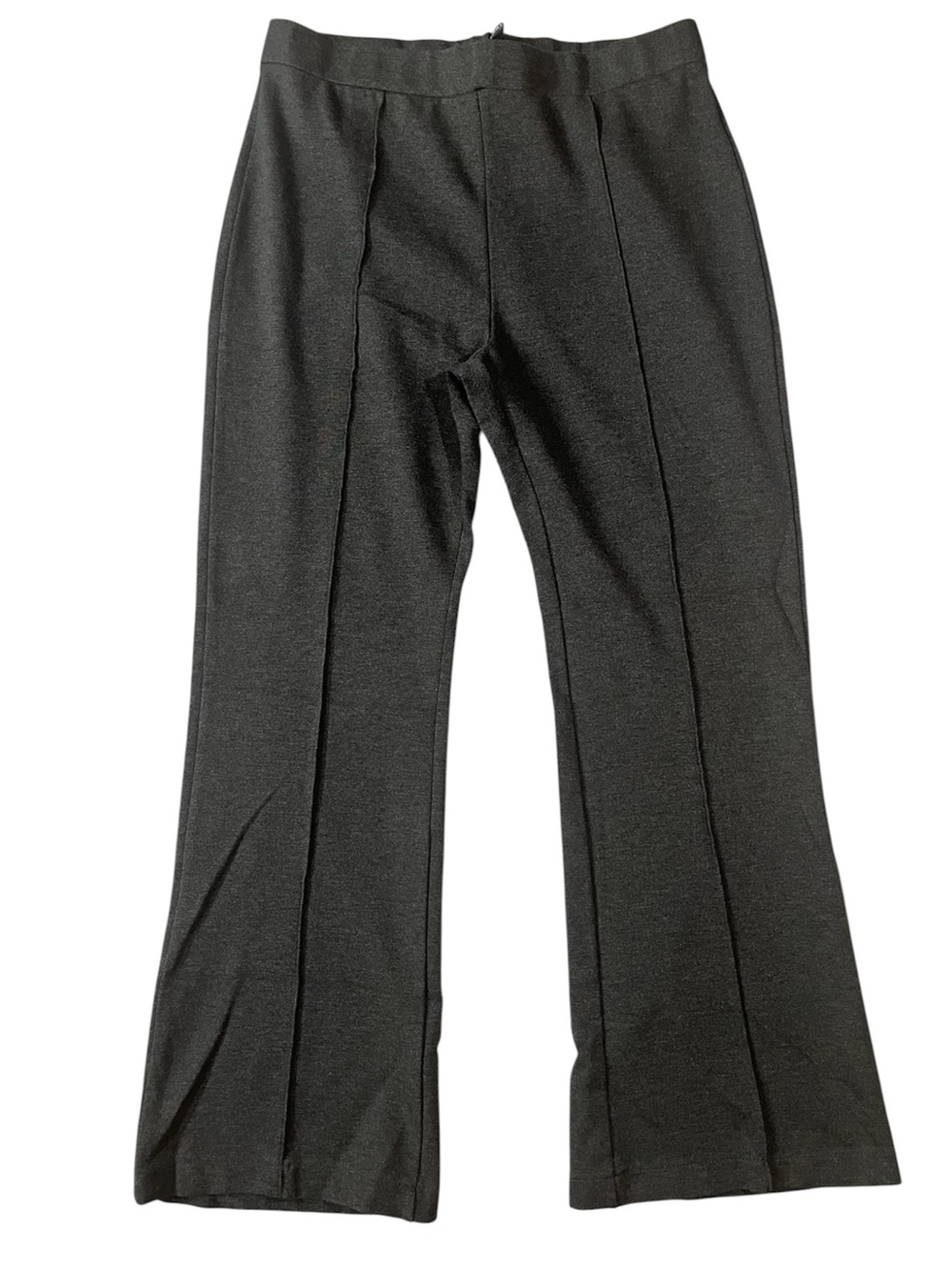 Urban Coco Pants, Ponte Pull On, Boot Cut Slacks, Front Seam, Gray, XL, X-Large